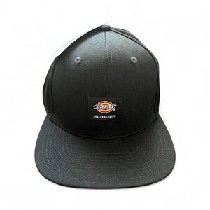 Dickies Men’s Skateboarding Flat Bill Cap, Black, Adjustable Large (AL), NWT